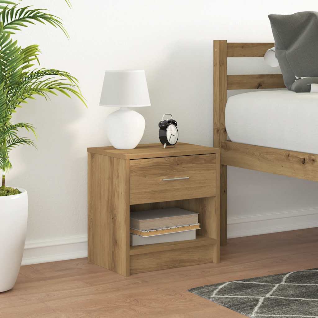 Bedside Cabinet with Drawer Artisan Oak 39x28x41 cm