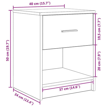 Bedside Cabinets 2 pcs with Drawer Black 40x34x50 cm