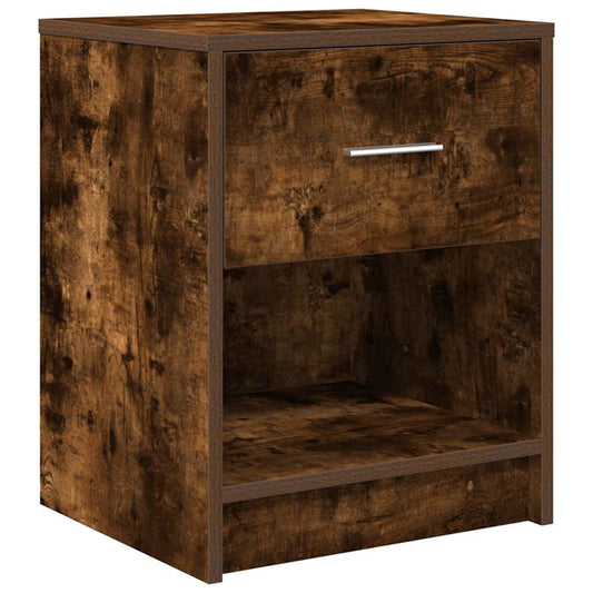 Bedside Cabinet with Drawer Smoked Oak 40x34x50 cm