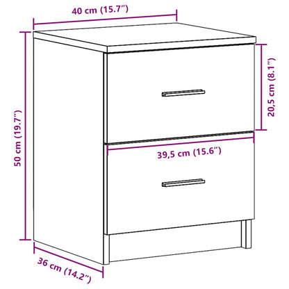 Bedside Cabinet with 2 Drawers Sonoma Oak 40x36x50 cm