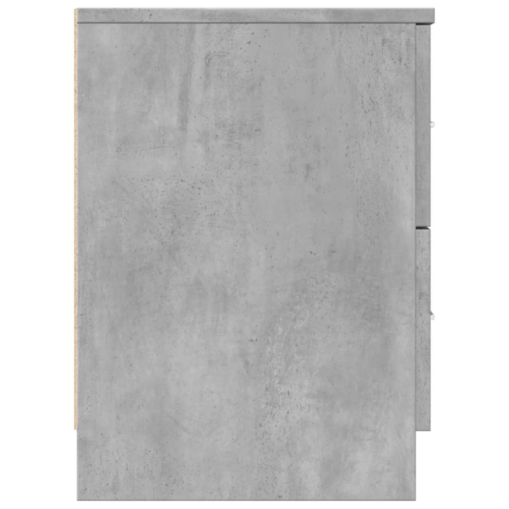 Bedside Cabinet with 2 Drawers Concrete Grey 40x36x50 cm