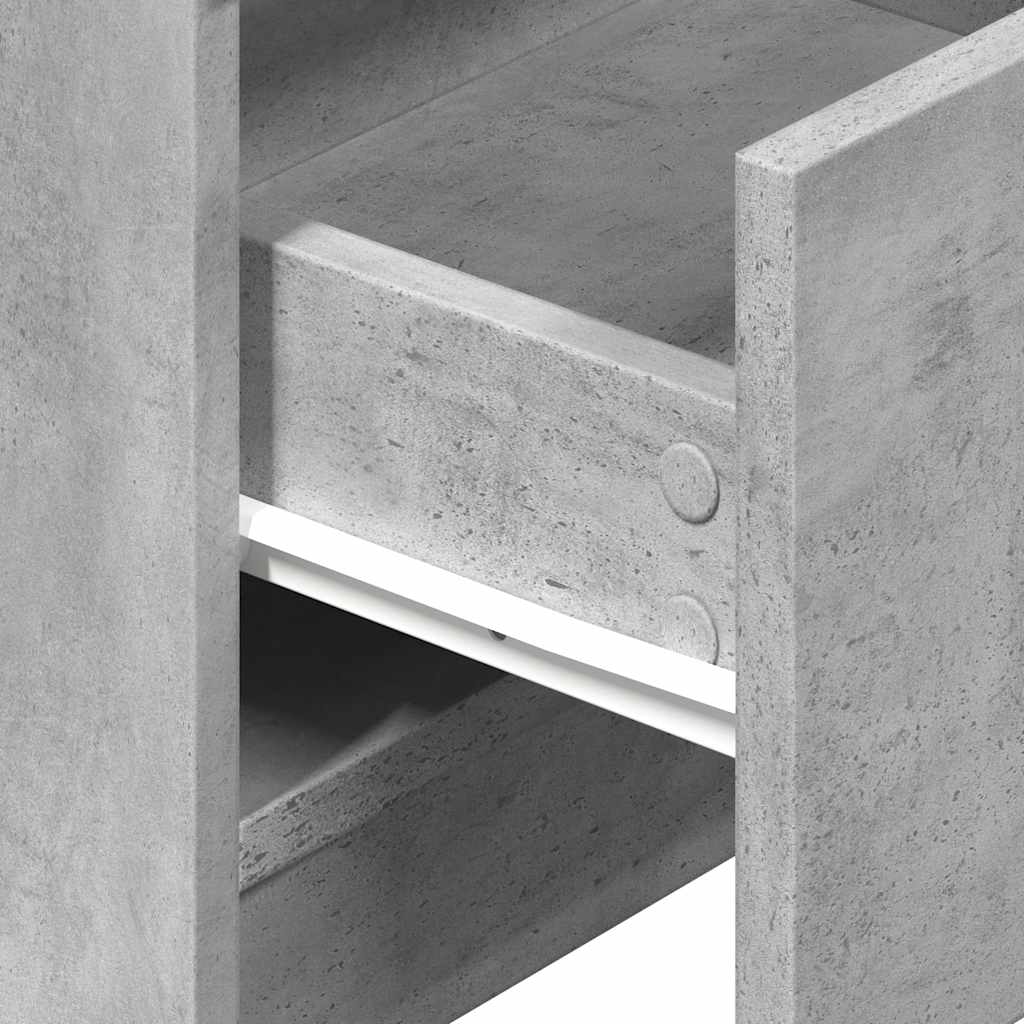 Bedside Cabinet with 2 Drawers Concrete Grey 40x36x50 cm