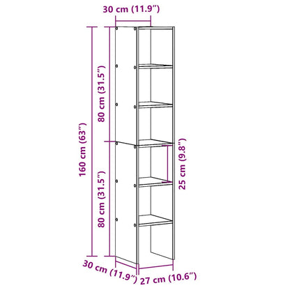 Bookcases 2 pcs Stackable White 30x30x80 cm Engineered Wood