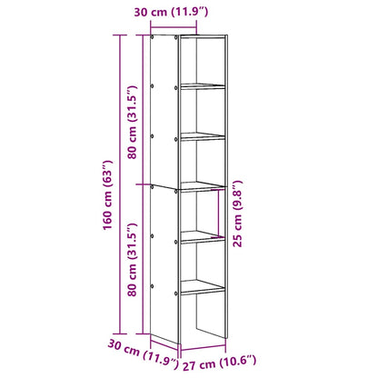 Bookcases 2 pcs Stackable Grey Sonoma 30x30x80 cm Engineered Wood