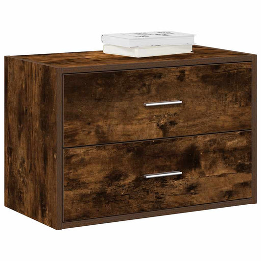 Cabinet with 2 Drawers Smoked Oak 60x31x40 cm Engineered Wood