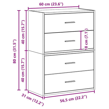 Cabinets with 2 Drawers 2 pcs Grey Sonoma 60x31x40 cm Engineered Wood