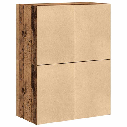 Cabinets with 2 Drawers 2 pcs Old Wood 60x31x40 cm Engineered Wood
