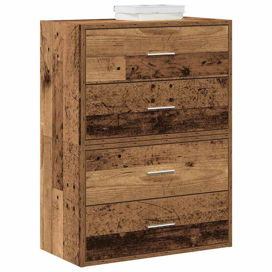 Cabinets with 4 Drawers 2 pcs Old Wood 60x31x40 cm Engineered Wood