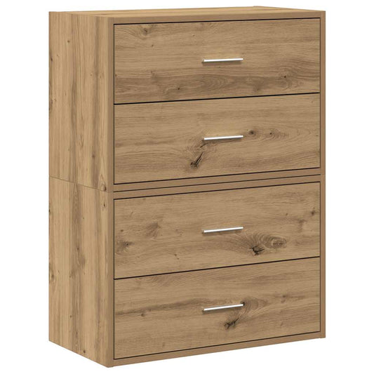 Cabinets with 4 Drawers 2 pcs Artisan Oak 60x31x40 cm Engineered Wood