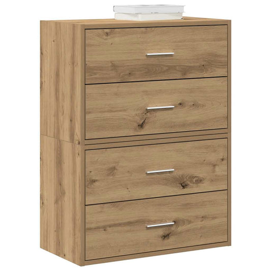 Cabinets with 4 Drawers 2 pcs Artisan Oak 60x31x40 cm Engineered Wood