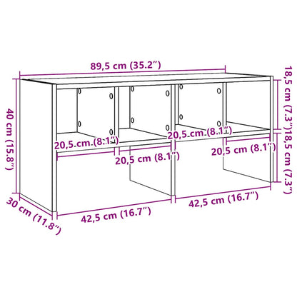 Shoe Rack Stackable Black Oak 89.5x30x40 cm