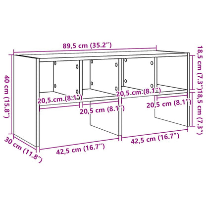 Shoe Rack Stackable Grey Sonoma 89.5x30x40 cm