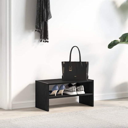 Shoe Rack Stackable Black Oak 60x30x30.5 cm