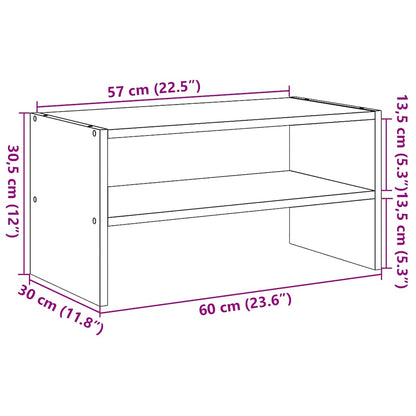 Shoe Rack Stackable Black Oak 60x30x30.5 cm