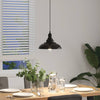 Pendant Lamp Height Adjustable E27 Gloss Black Ø 31 cm Metal