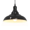 Pendant Lamp Height Adjustable E27 Gloss Black Ø 31 cm Metal