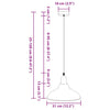 Pendant Lamp Height Adjustable E27 Gloss Black Ø 31 cm Metal