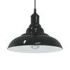 Pendant Lamp Height Adjustable E27 Gloss Black Ø 31 cm Metal