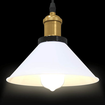 Pendant Lamp Height Adjustable E27 Gloss White Ø 22 cm Metal