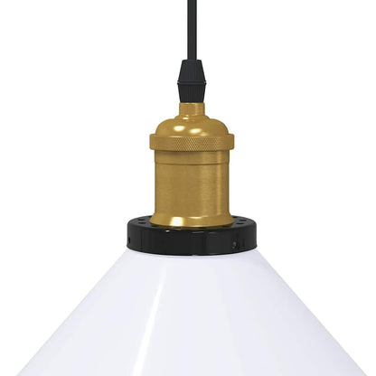Pendant Lamp Height Adjustable E27 Gloss White Ø 22 cm Metal