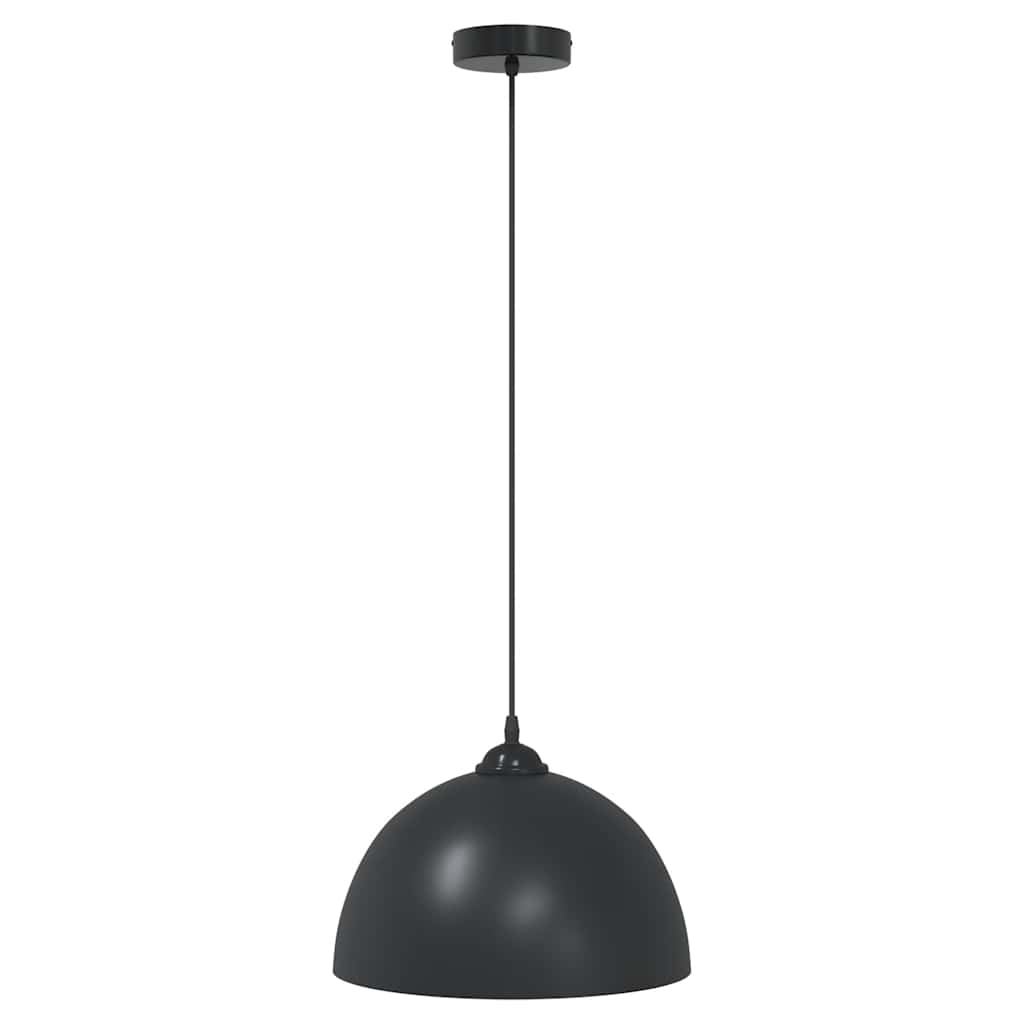 Pendant Lamps 2 pcs Height Adjustable E27 Black Ø 30 cm Metal