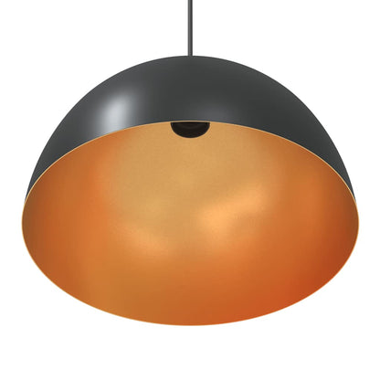 Pendant Lamps 2 pcs Height Adjustable E27 Black Ø 30 cm Metal