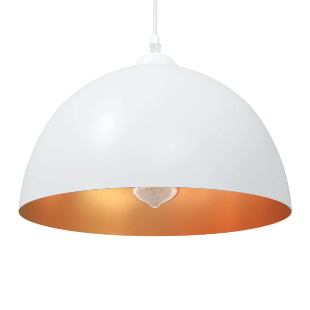 Pendant Lamps 2 pcs Height Adjustable E27 White Ø 30 cm Metal