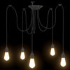 Pendant Lamp with 5 Lamp Holders E27 Black Metal