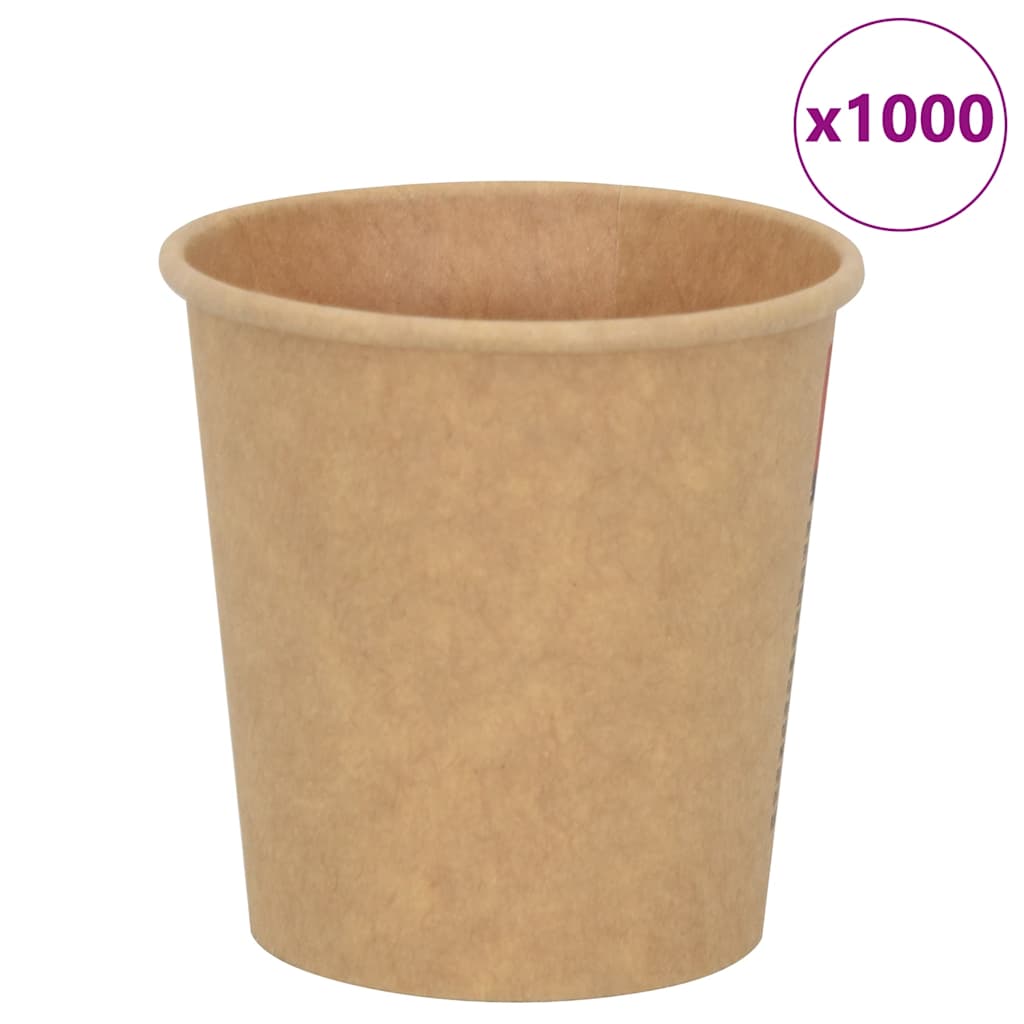 Paper Coffee Cups 1000 pcs 4oz 100ml Brown