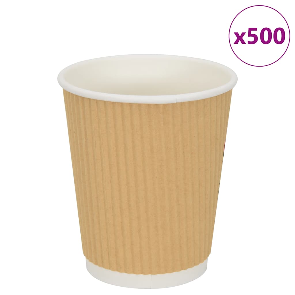 Paper Coffee Cups 500 pcs 8oz 200ml Brown