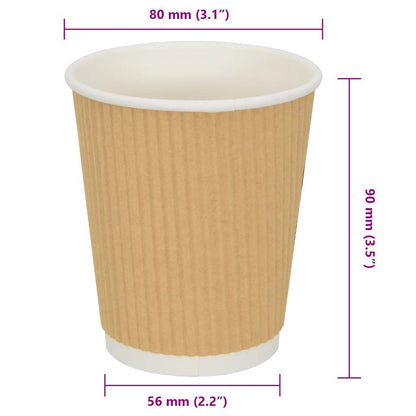 Paper Coffee Cups 500 pcs 8oz 200ml Brown