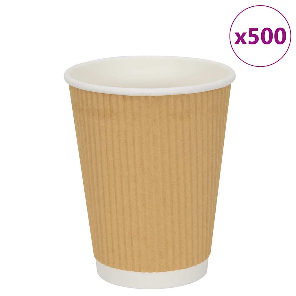 Paper Coffee Cups 500 pcs 12oz 300ml Brown