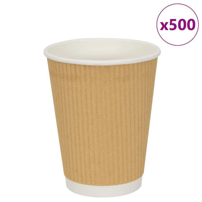Paper Coffee Cups 500 pcs 12oz 300ml Brown