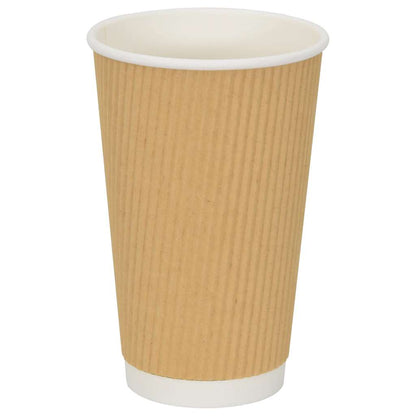 Paper Coffee Cups 500 pcs 16oz 400ml Brown