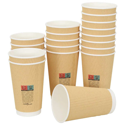 Paper Coffee Cups 500 pcs 16oz 400ml Brown
