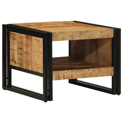 Coffee Table 50x50x38 cm Solid Rough Wood Mango