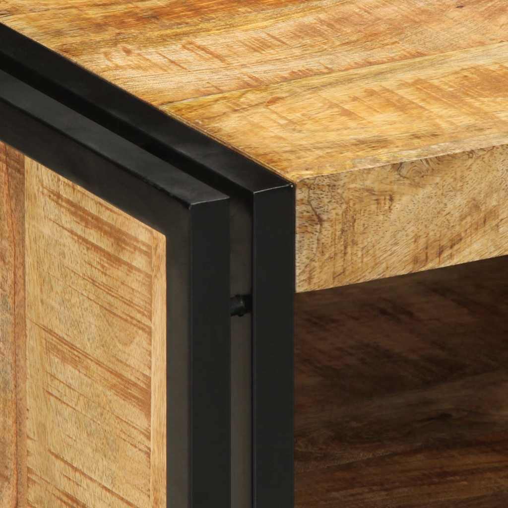 Coffee Table 50x50x38 cm Solid Rough Wood Mango