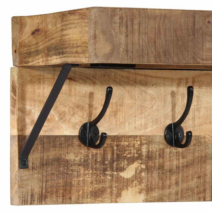 Coat Rack Wall-mounted Brown 73 x 19 x 23 cm Solid Mango wood