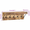 Coat Rack with Shelf Brown 73 x 19 x 23 cm Solid Mango wood