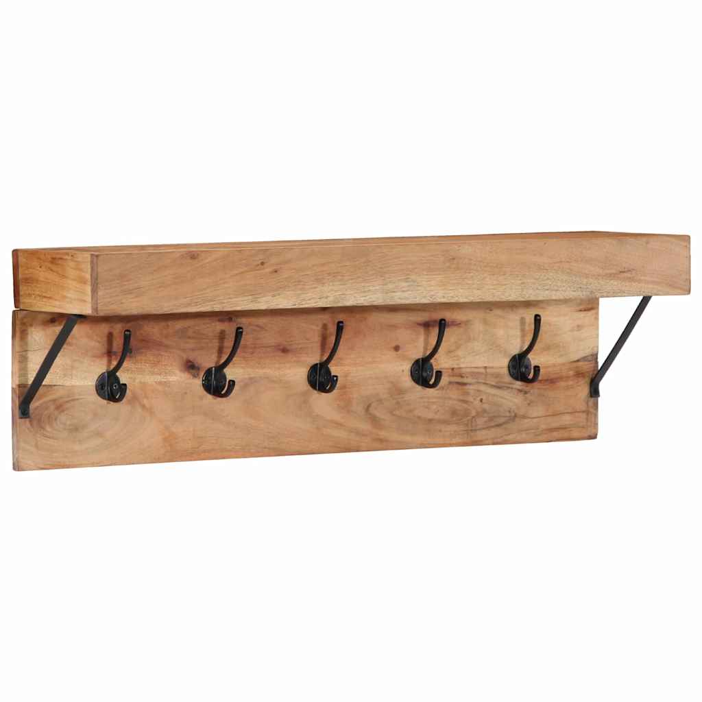 Coat Rack Wall-mounted Brown 73 x 19 x 23 cm Solid Acacia wood