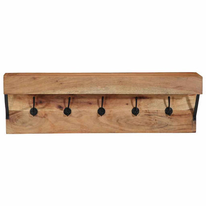 Coat Rack Wall-mounted Brown 73 x 19 x 23 cm Solid Acacia wood