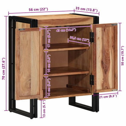 Shoe Cabinet with Shelf Brown 56 x 35 x 70 cm Solid Acacia wood