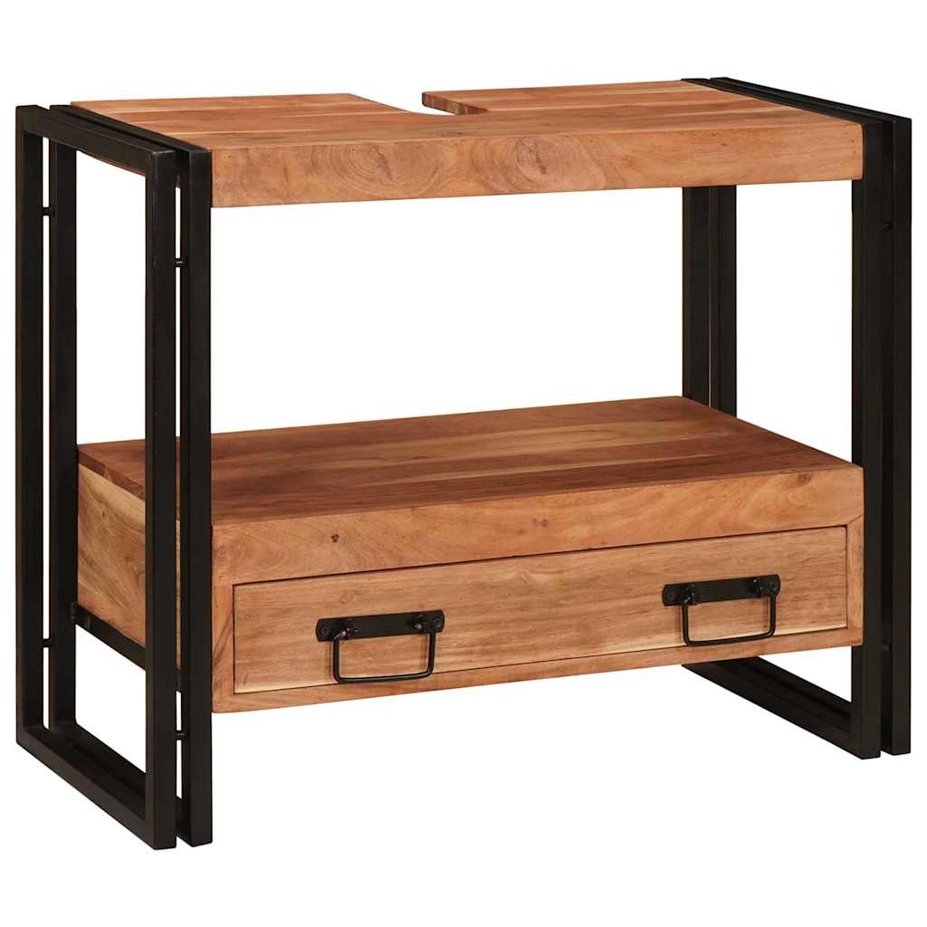 Vanity Cabinet Brown 71 x 33 x 58 cm Solid Acacia Wood