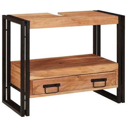 Vanity Cabinet Brown 71 x 33 x 58 cm Solid Acacia Wood
