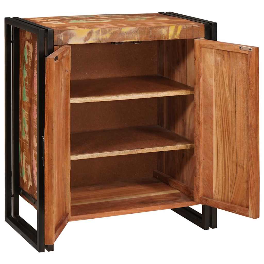 Bedside Cabinet Multicolour Solid reclaimed wood