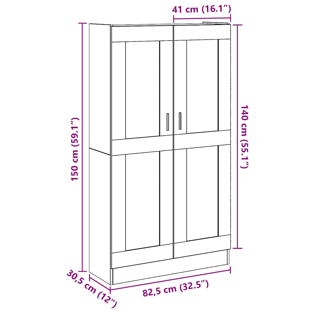 Highboard Old Wood 82,5x30,5x150 cm Engineered Wood