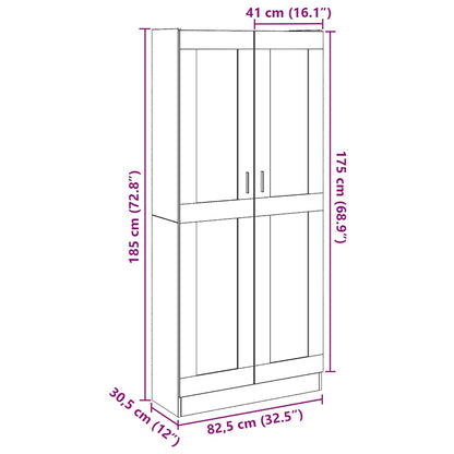 Highboard Old Wood 82,5x30,5x185 cm Engineered Wood