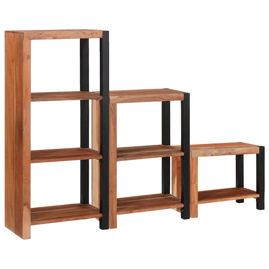 Bookshelf 6-Tier 3 pcs 50 x 30 x 110 cm Solid Acacia Wood Brown