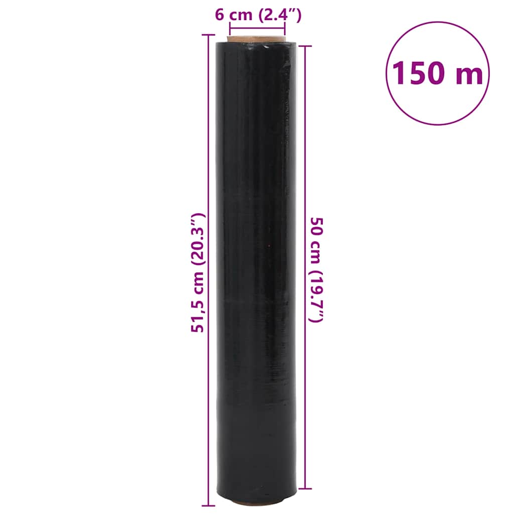 Stretch Film 6 pcs Black 23 μm 50 cm x 150 m