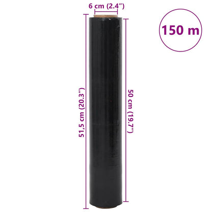 Stretch Film 6 pcs Black 23 μm 50 cm x 150 m